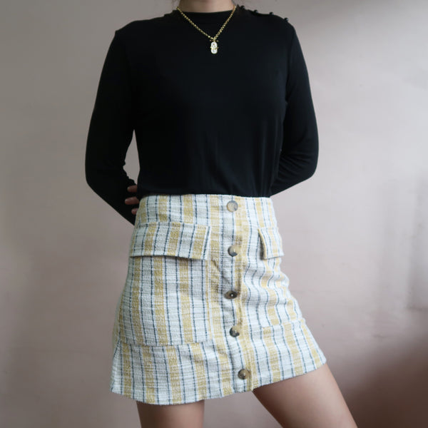 Mango yellow striped skirt