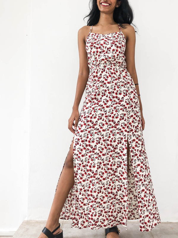 H&M floral peephole maxi dress