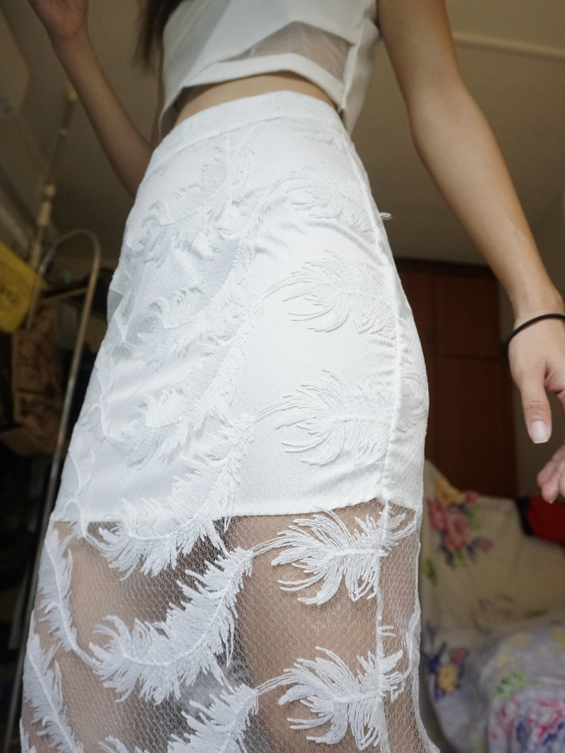 White Layered Lace Skirt