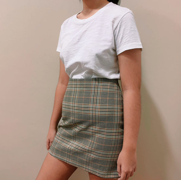 Monki Brown Plain High-waisted Skirt