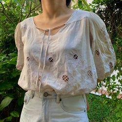 eley kishimoto silk sunflower embroidered blouse